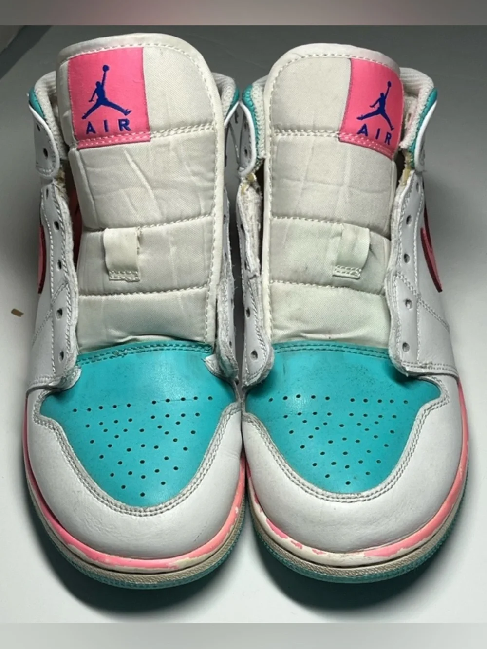 Nike Youth 6.5 Air Jordan 1 Mid GS 'Digital Pink’ 2020 Lifestyle White Green